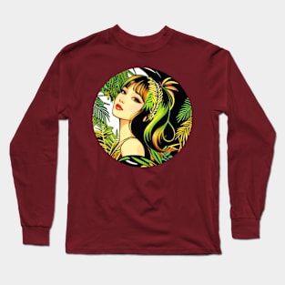 Tropical Modern Woman Long Sleeve T-Shirt